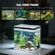 image 4 of PawHut 14L Small Fish Tank with Filter System, LED Lights, Water Pump, White