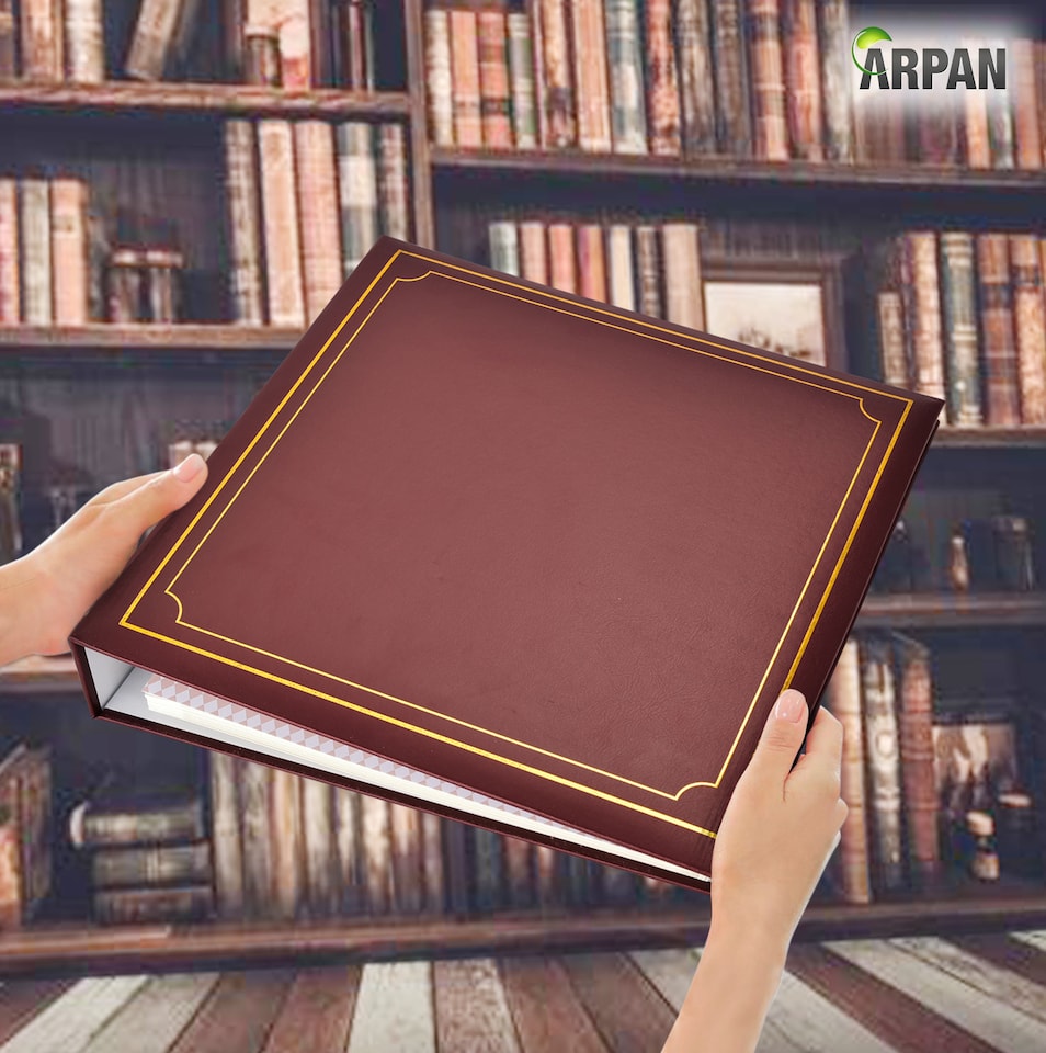 image 1 of ARPAN Extra-Large 3-Ring Binder Self Adhesive Photo Album – 20 Sheets / 40 Sides – Sticky Page Scrapbook Memory Album for Photos, Keepsakes & Special Occasions