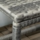 image 8 of Outdoor Coffee Table w/ Plastic Board Under the Full Woven Table Top, Grey