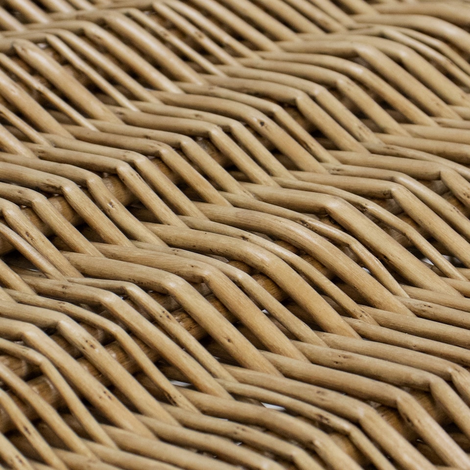 image 1 of JVL Handmade Buff Wicker Hampers with Faux Leather Straps, Small
