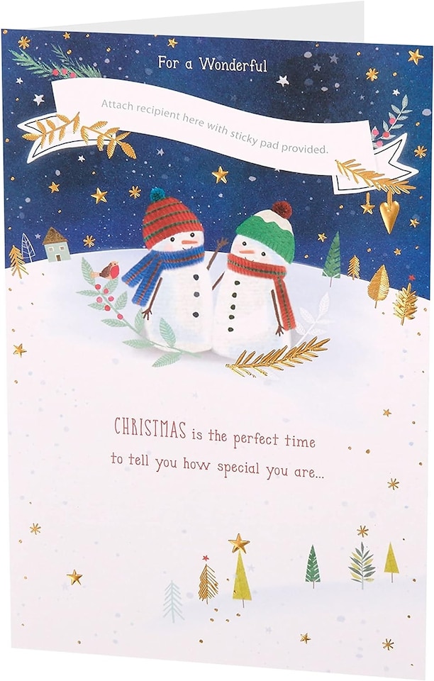 image 1 of Grandson & ... Multi Caption Christmas Card With Stick On Captions