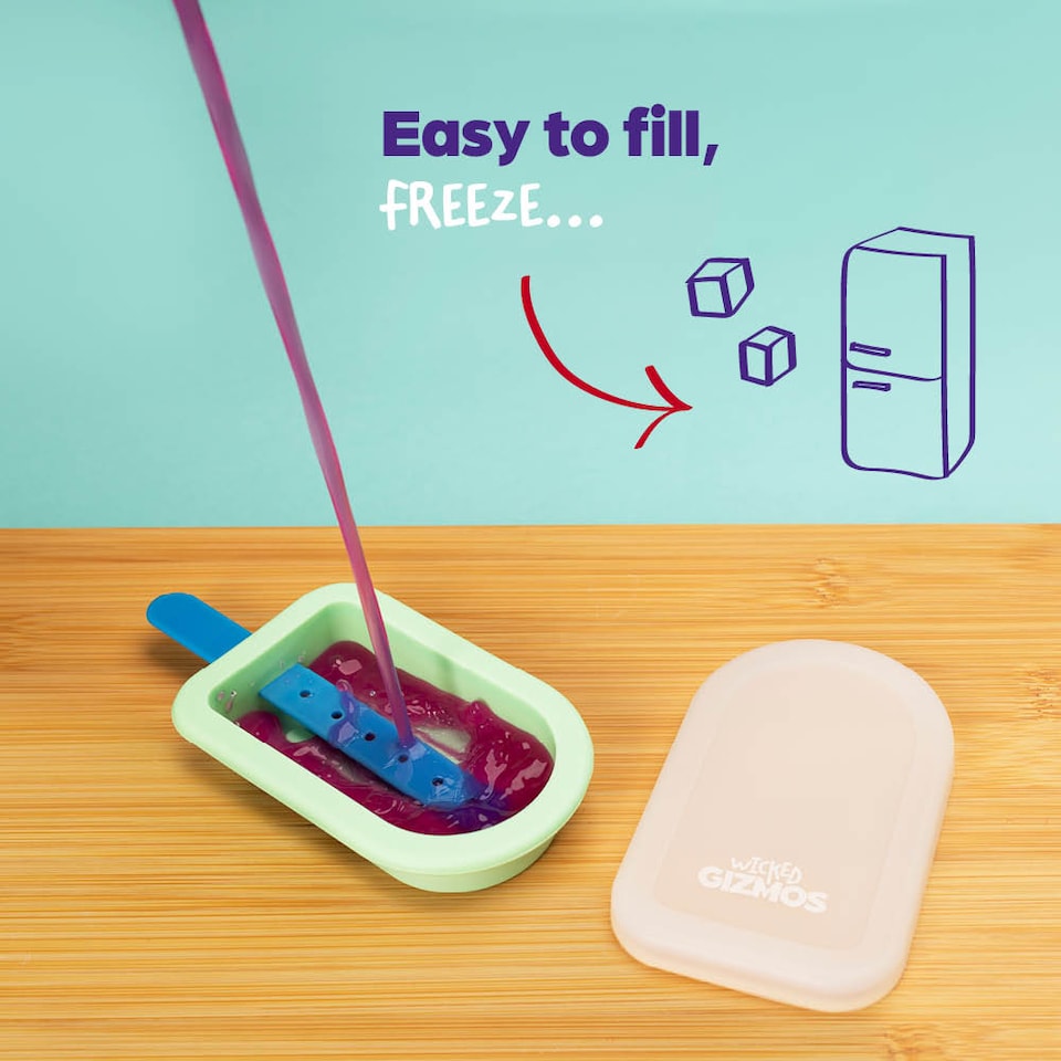 image 1 of 4 Ice Lolly Moulds with Sticks Orange and Green