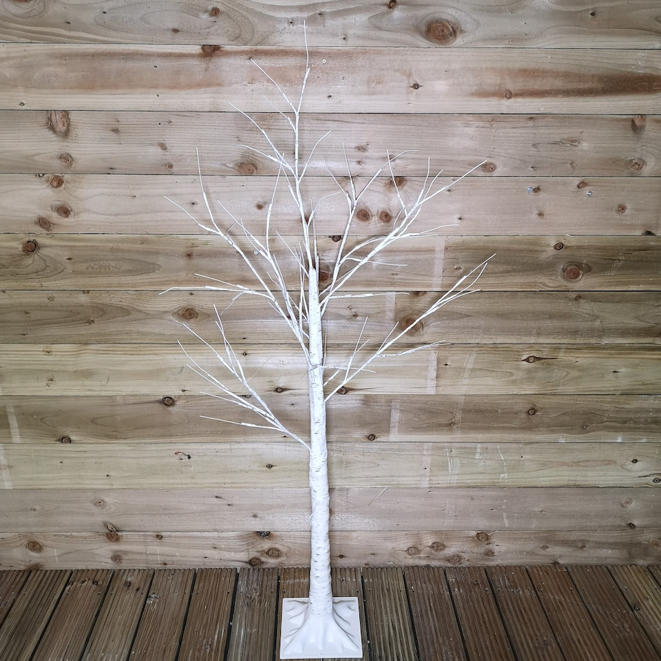 image 1 of 1.5m (5ft) Indoor Outdoor Christmas Lit Birch Tree with 64 Warm White LEDs