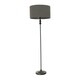 image 3 of ValueLights Maggie Black Metal Candlestick Floor Lamp with Charcoal Boucle Lamp Shade