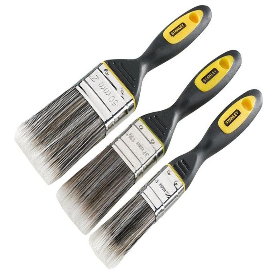 STANLEY Hand Tools - DYNAGRIP Synthetic Brush Pack Set of 3 25 38 & 50mm