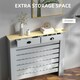 image 5 of HOMCOM Radiator Cover with Drawer, Horizontal Slat, 111cm, Grey