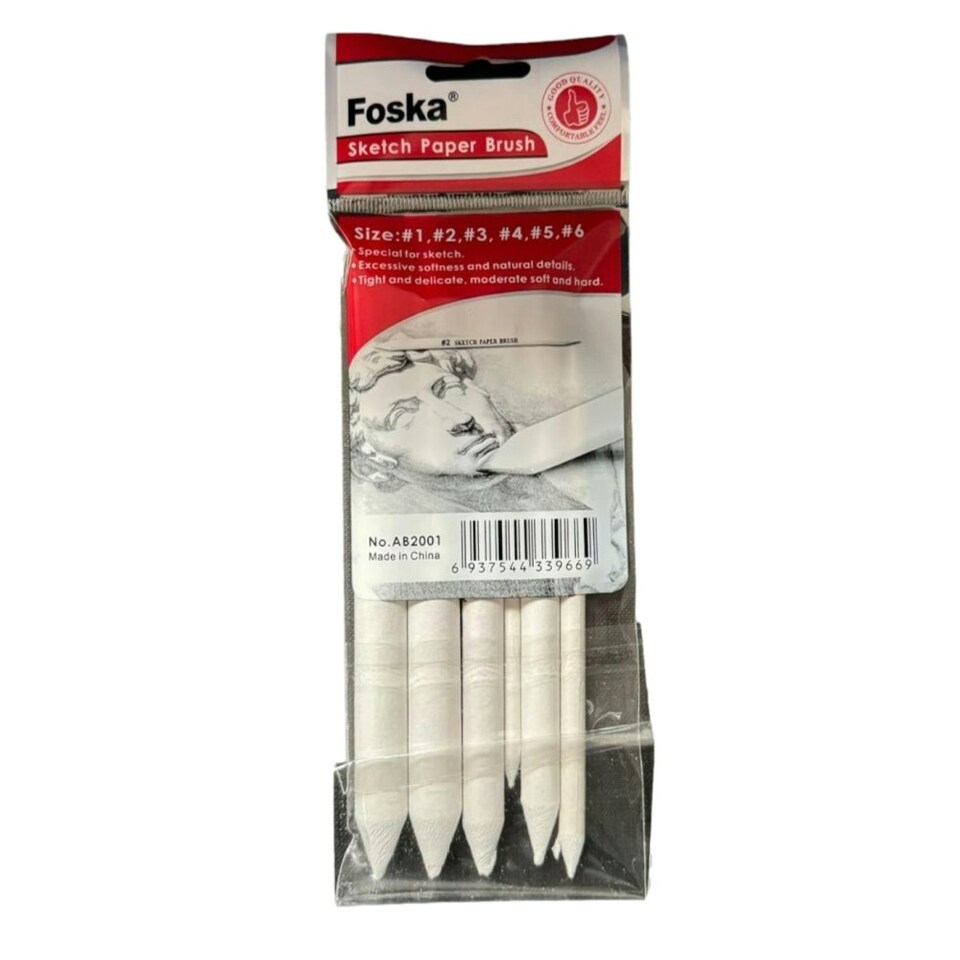 image 1 of Pack of 6 Assorted Size Sketch Paper Brush Set
