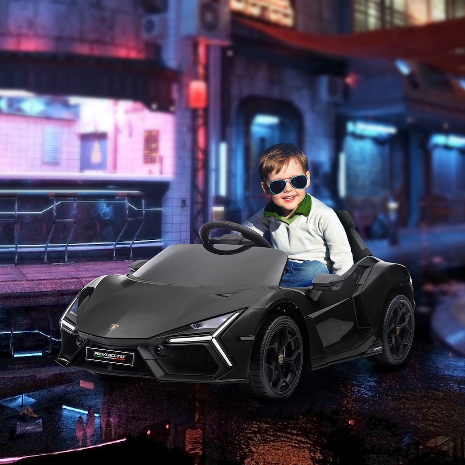 image 1 of AIYAPLAY Lamborghini Revuelto Licensed Ride On Car, with Suspension, Black