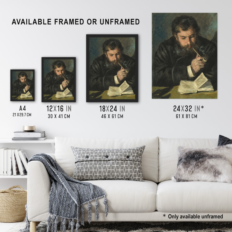 image 1 of Claude Monet Portrait Renoir Vintage Wall Art Poster Print 12X16"