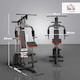 image 5 of HOMCOM Multi Home Gym Machine with 66kg Weights for Strength Training, Red