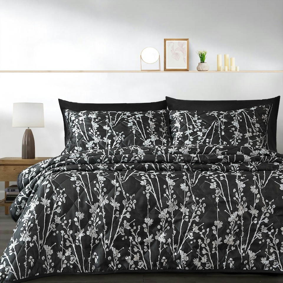 image 1 of Intimates Firenza Luxury Jaquard Floral Quilted Bedspread Set Multi | Multi | Super King