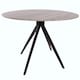image 3 of Aspen Compact Round Dining Table - Durable Wood-Effect or Sintered Stone Top with Black Metal Pedestal Legs | Grey | Grey | Small | 1