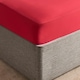 image 1 of OHS Plain Fitted Bed 25cm Deep Elasticated Sheet, Double - Red