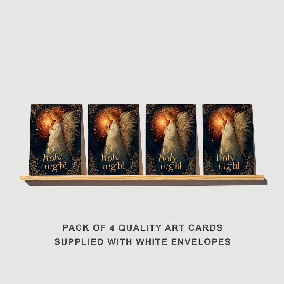 image 1 of Christmas Angel Cards Pack of 4 Holy Night Nativity Festive Greeting Cards