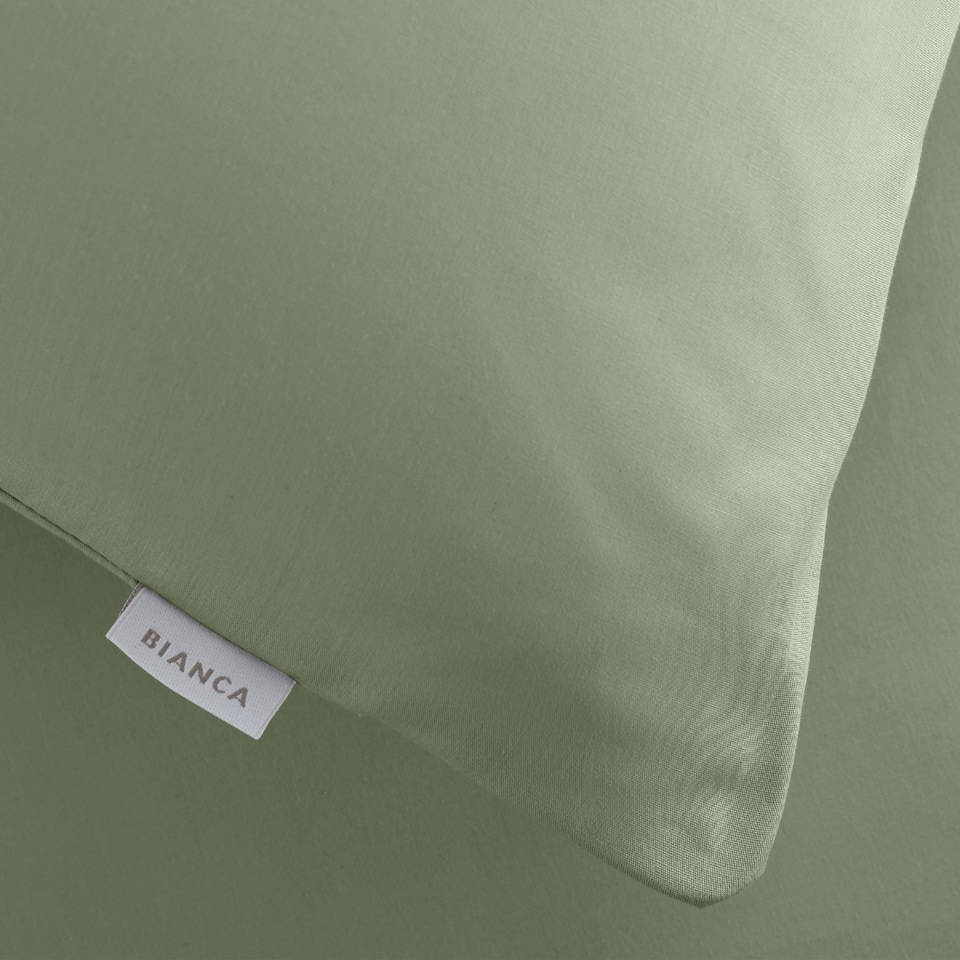image 1 of Bianca 200 Thread Count Cotton Percale Standard Pillowcase Pair | Green | Sage Green | Standard