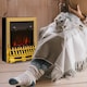 image 2 of HOMCOM Electric Fireplace 1 & 2KW LED Fire Flame for Living Room Golden | Gold