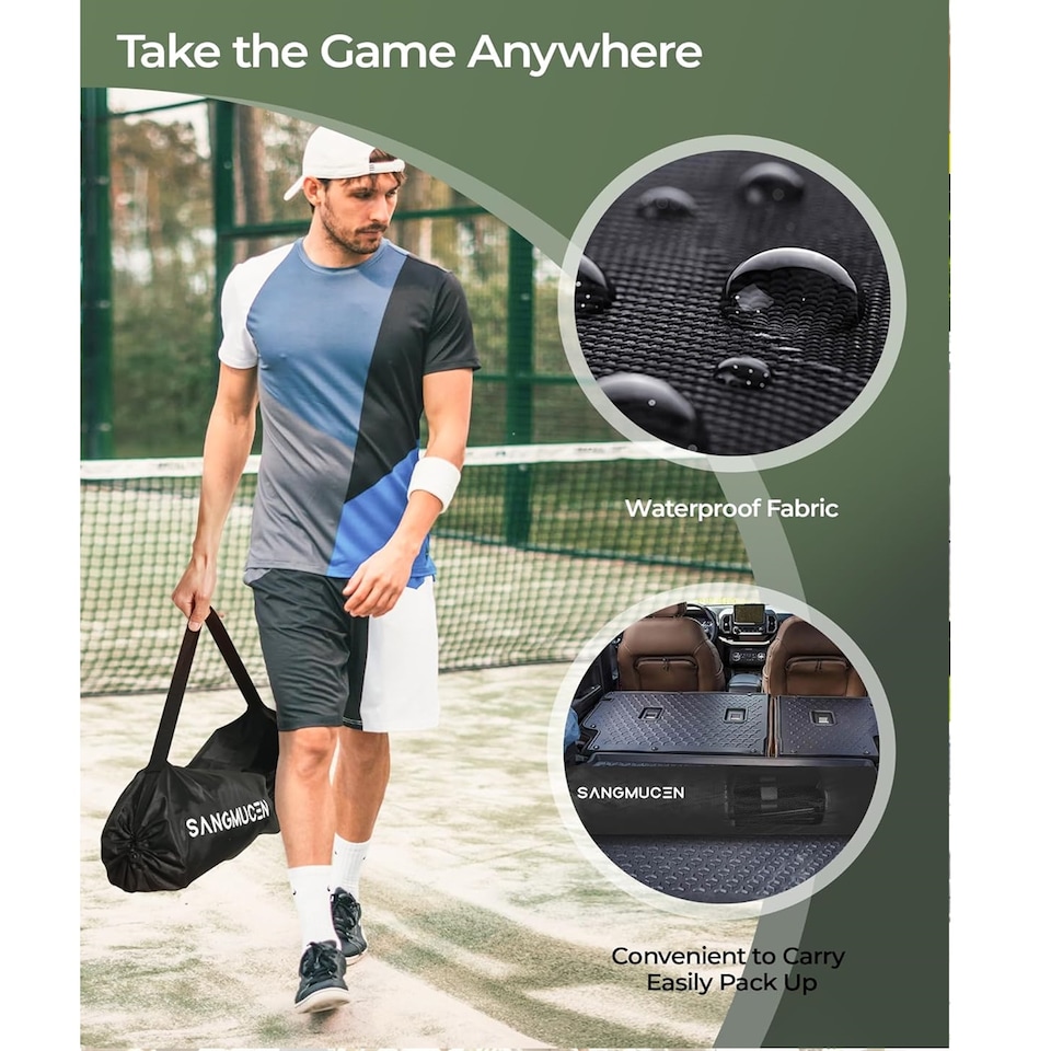 image 1 of Gr8 Home Yellow Black 4m Badminton Net Post Set Portable Volleyball Pickleball Tennis