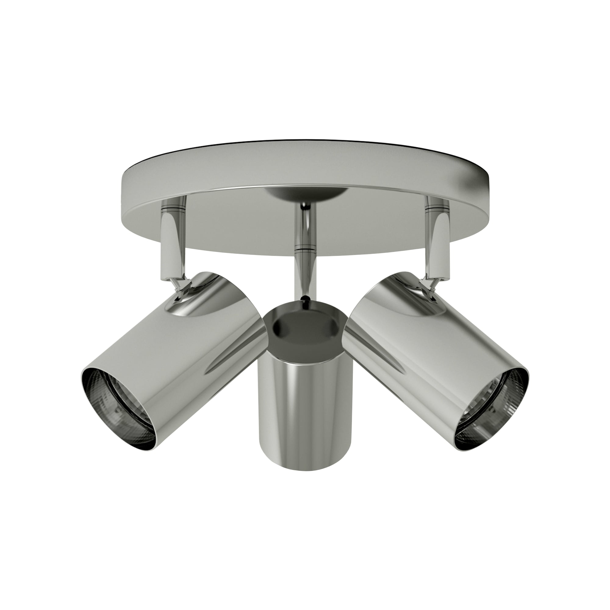 First Choice Lighting Eden - Chrome Bathroom 3 Light Round Adjustable Spotlight in Silver