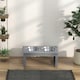 image 8 of PawHut Raised Dog Bowls Pet Feeder Raised Elevated Stainless Steel Food Grey