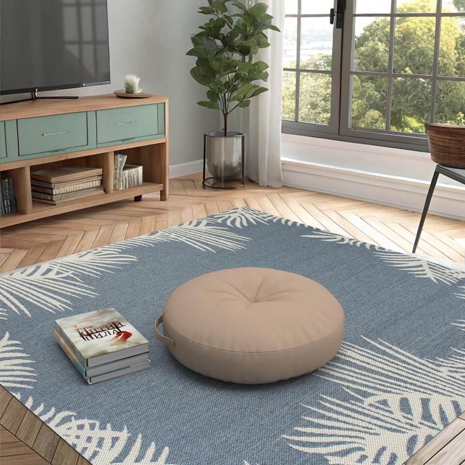 image 1 of Covers&All Round Chair Cushions with Handle, Thick Outdoor Indoor Cushion and Floor Pillow for Patio, Beige