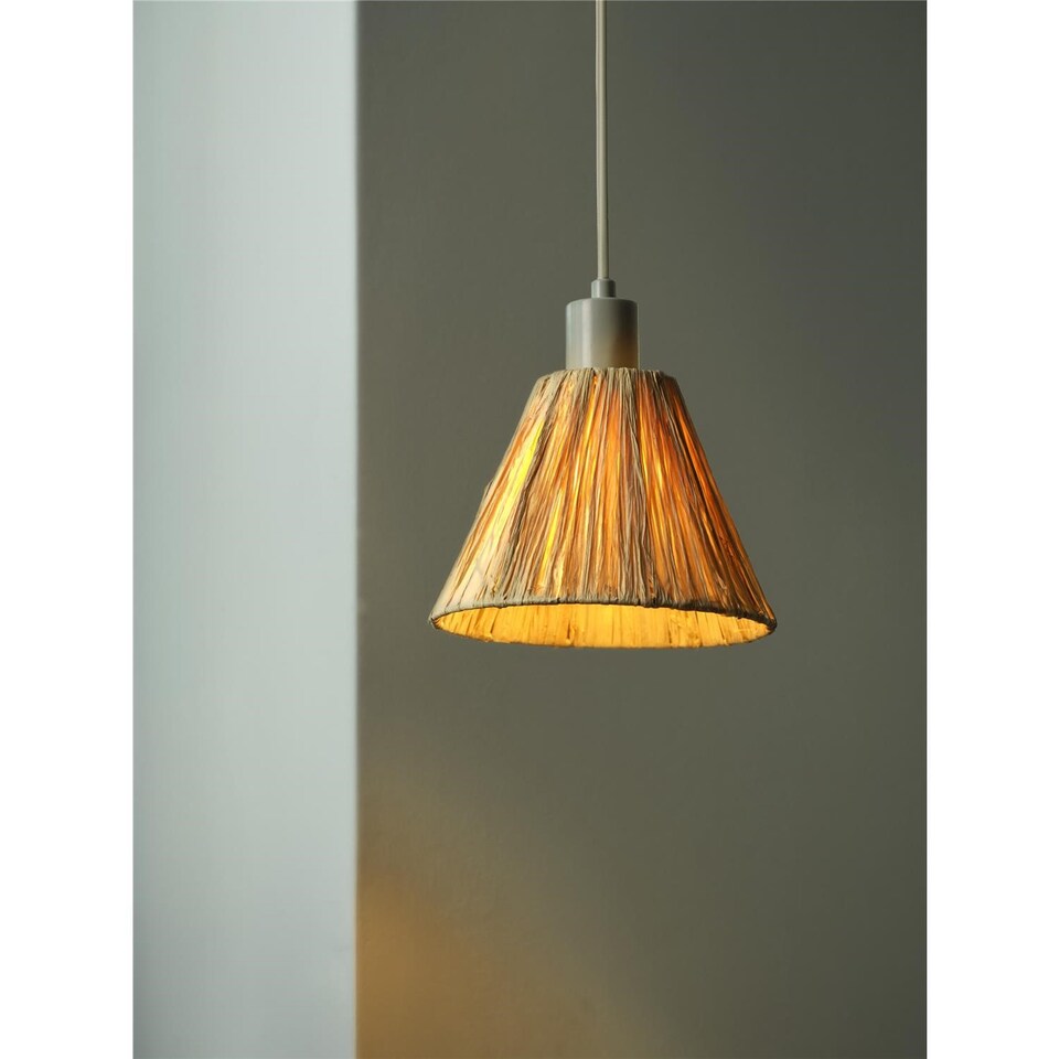 image 1 of Osram Decor Raffia Pendant Ceiling Light E27 Green Max 1x15W LED Modern Indoor | Brown | Brown | 1
