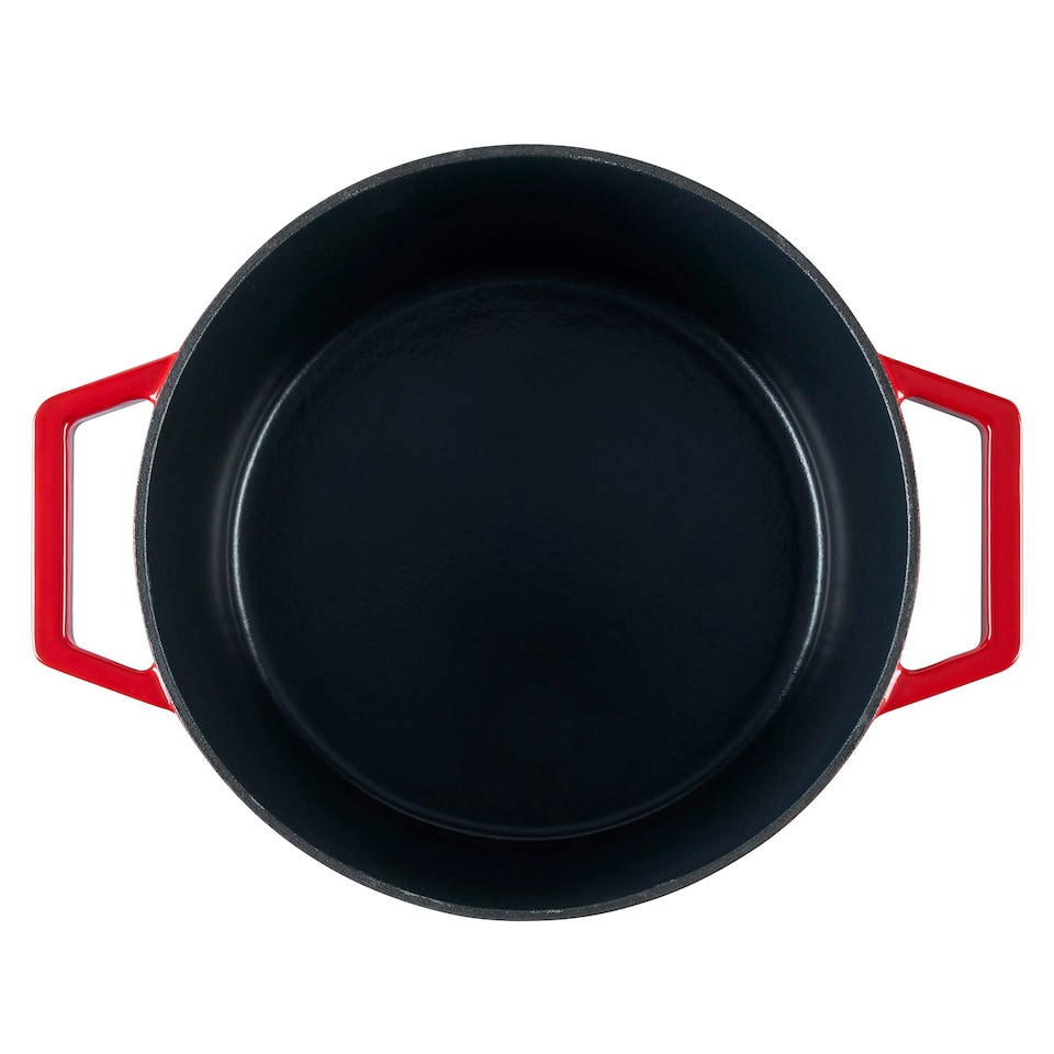 image 1 of Cooks Professional Cast Iron Casserole 26cm | 5.8L Capacity | Enamelled Inside & Out | Graduated Red