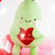 image 2 of Valentine's Day You're Pear-fect Hand Drawn Hearts Stuffed Balloon Display Keepsake Gift with Pear Plush Toy - Inflated Balloon In A Box Red