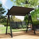image 7 of Outsunny 3 Seater Swing Chair, Garden Swing Bench with Adjustable Canopy | Grey | Grey | One Size