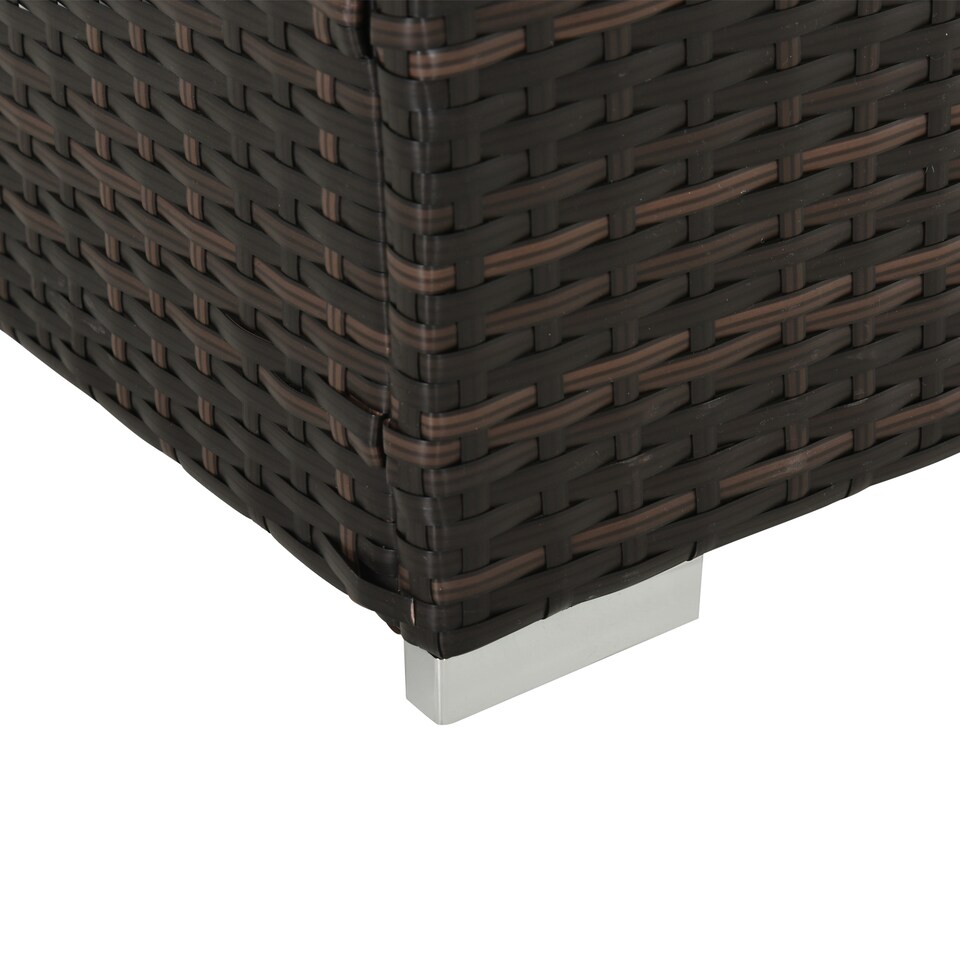 image 1 of Outsunny PE Rattan Sun Lounger, Five-level Adjustable Recliner Bed Chair with Soft Padded Cushion for Patio, Garden, Mixed Brown