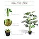 image 3 of Outsunny 100cm3.3FT Artificial Monstera Tree Decorative Cheese Plant 21 Leaves with Nursery Pot, Fake Tropical Palm Tree for Indoor Decor