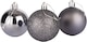 image 1 of 10cm/6Pcs Christmas Baubles Shatterproof Dark Grey,Tree Decorations