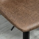 image 8 of HOMCOM Set Of 2 Microfibre Retro Tub Bar Stools Metal Frame Footrest Seat Brown