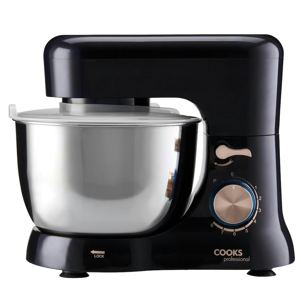 image 1 of Cooks Professional Stand Mixer | 1000W | 4.5 Litre Mixing Bowl | 8 Speed Settings | Black and Rose Gold