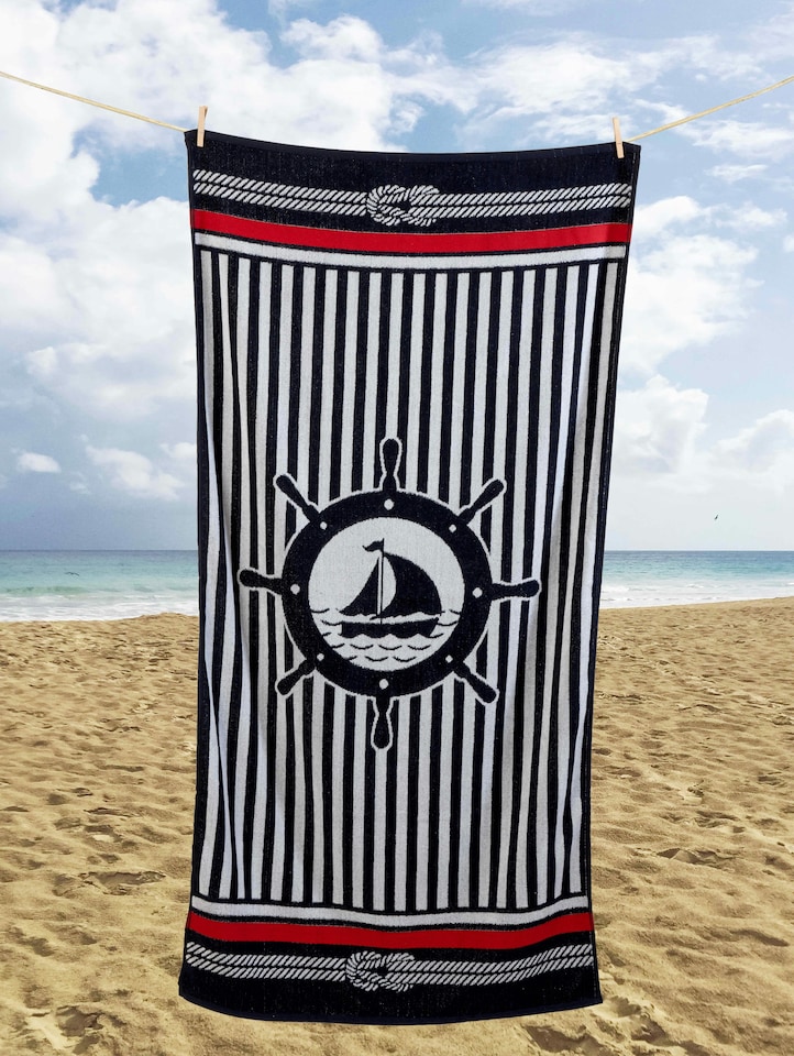 image 1 of Nautical Beach Towel 85x160cm | Multi | One size | 1