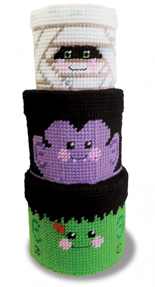 Design Works Halloween Nesting Boxes Tapestry Kit, Gothic Pattern, 13cm x 13cm