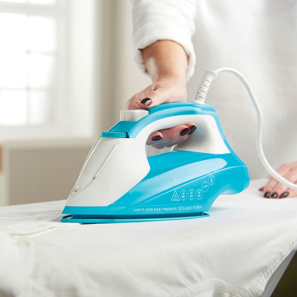 image 1 of Russell Hobbs Light & Easy 2400W White & Aqua Iron