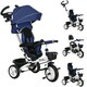 image 6 of HOMCOM 6 in 1 Trike for Toddler 1-5 Years with Parent Handle, Dark Blue