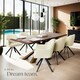 image 8 of Lounge Armchair Living Room Accent Chair 360 Swivel Slim Steel Legs Velvet Fabric  - Set of 6 Cream | Cream/Black
