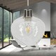 image 4 of Bradson - Clear Swirl Glass with Satin Nickel Pendant Fitting | Chrome | Clear | 1