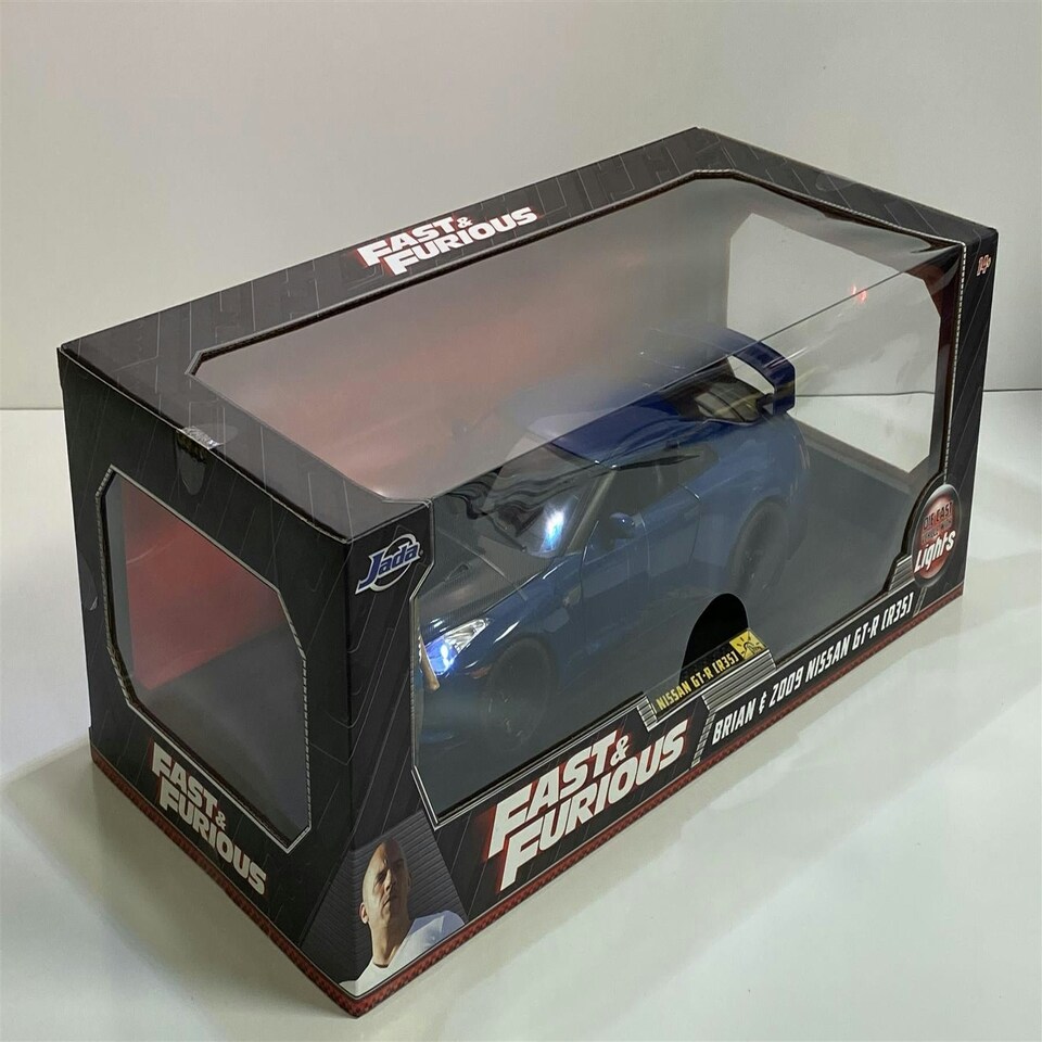 image 1 of Fast and Furious Brians 2009 Nissan GTR Figure and Working Lights 1:18 Jada 31142