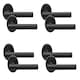 image 1 of Golden Grace 4 Pairs Straight T-Bar Door Handles on Round Rose in Matt Black Finish | Black | 4 Pairs