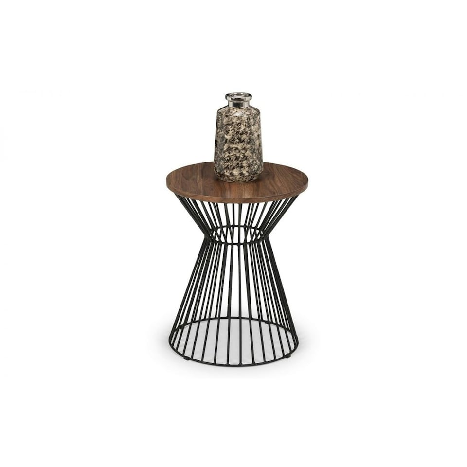 image 1 of Classic Walnut Round Wire Lamp Table | Brown | Brown