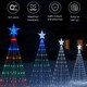 image 7 of Neo White Waterfall LED Outdoor Christmas Tree Light Cascading Star Tree with 5m Lead Multi Function Modes Garden & Patio 4ft 6ft 8ft 10ft Foot Feet | White | Multi White
