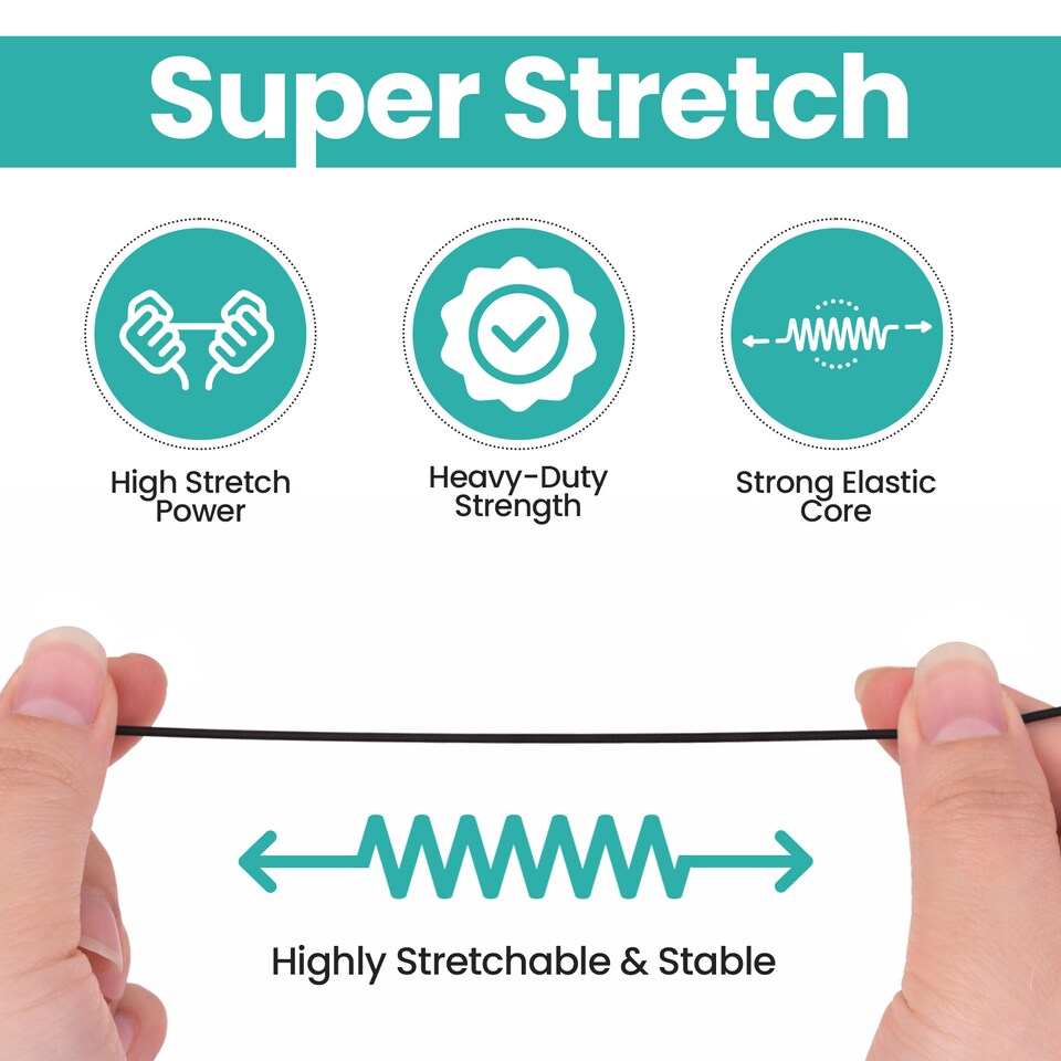 image 1 of 1.5mm Elastic Band, Soft Durable and Stretchable Material - 25 Metres
