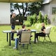 image 2 of Outsunny Folding Garden Dining Chairs Set of 4 with Mesh Seat Brown | 2 pcs