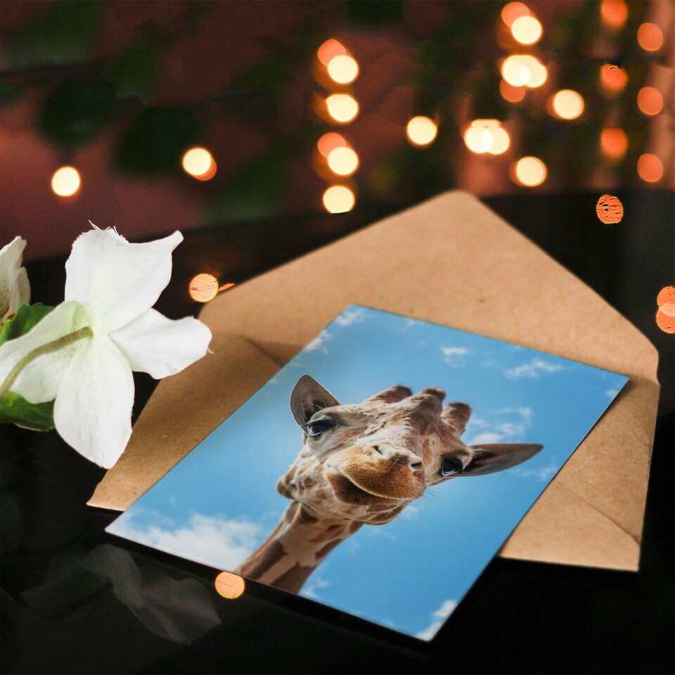 image 1 of Carol M Highsmith Art Card Giraffe Head Up Close Look