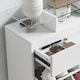 image 9 of HOMCOM Shoe Storage Cabinet, Shoe Cupboard with Slide Out Drawer, 2 Flip Doors, Tempered Glass Top and Adjustable Shelves for 16 Pairs of Shoes, White