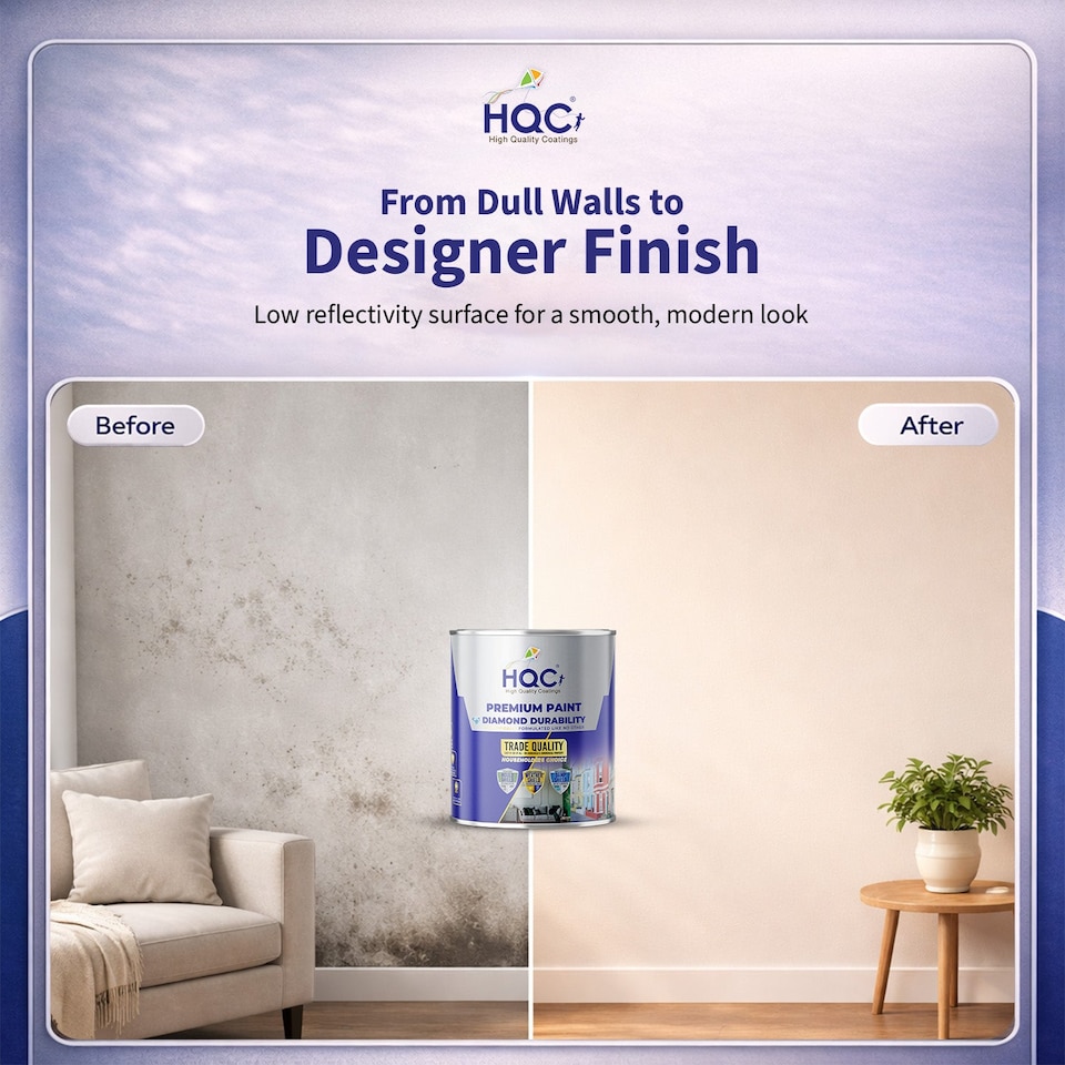image 1 of HQC Matt Emulsion Paint - Matt Finish for Interior Walls & Ceilings - Terracota - 1L