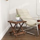 image 8 of Outsunny Wooden Folding Garden Table, Folding Side Table | Brown | Carbonised finish | 43 x 40 x 40 cm