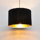 image 5 of Set of 2 Sundance - Black Pleated 30cm Lamp Shades with Gold Inner | Black | Black velvet with gold cardboard inner detail | 2